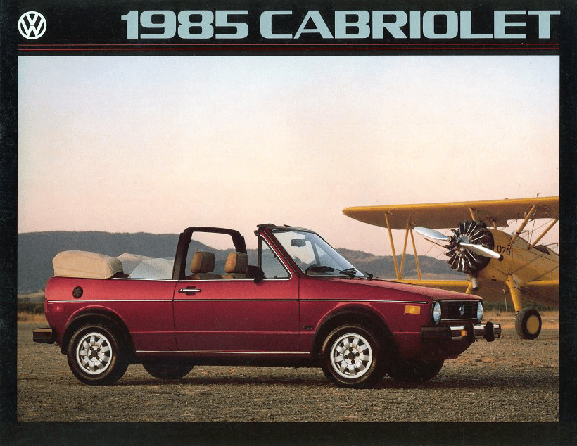 1985 Volkswagen Cabriolet brochure cover