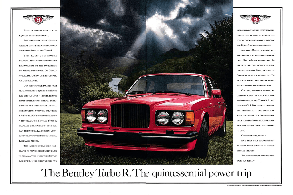 1989 Bentley Turbo R advertisement