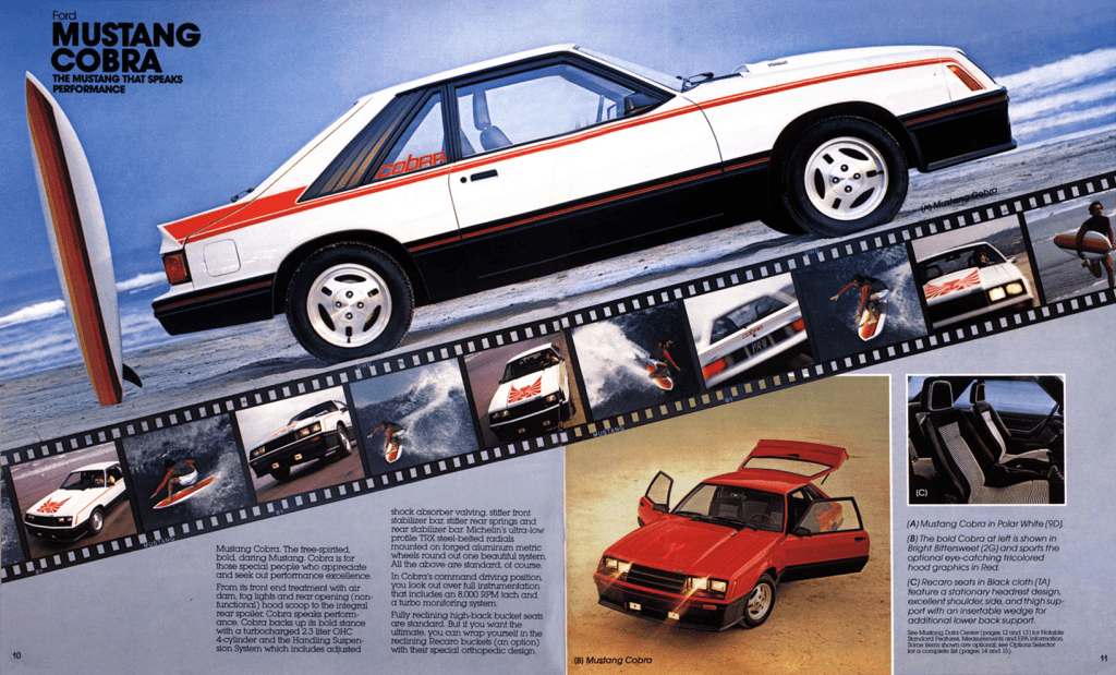 Cobra pages from the 1981 Mustang brochure