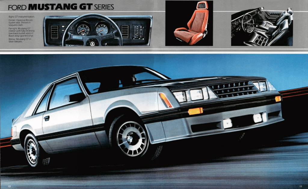 GT pages from the 1982 Ford Mustang brochure