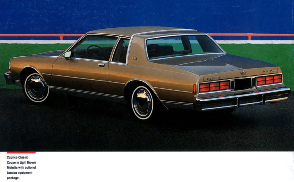 Coupe pages from the 1987 Chevrolet Caprice Classic brochure