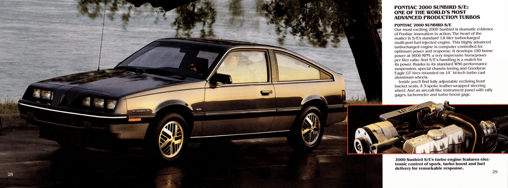 2000 Sunbird S/E pages from the 1984 Pontiac prestige brochure