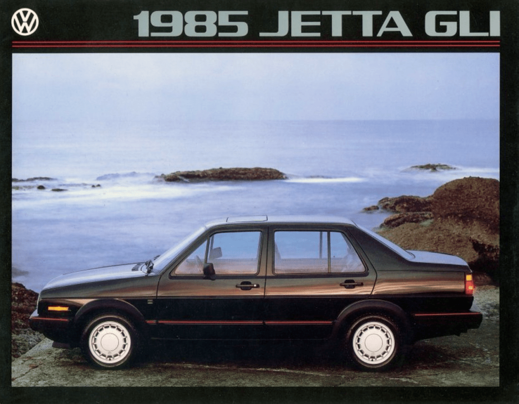 Front cover of the 1985 Volkswagen Jetta GLI brochure