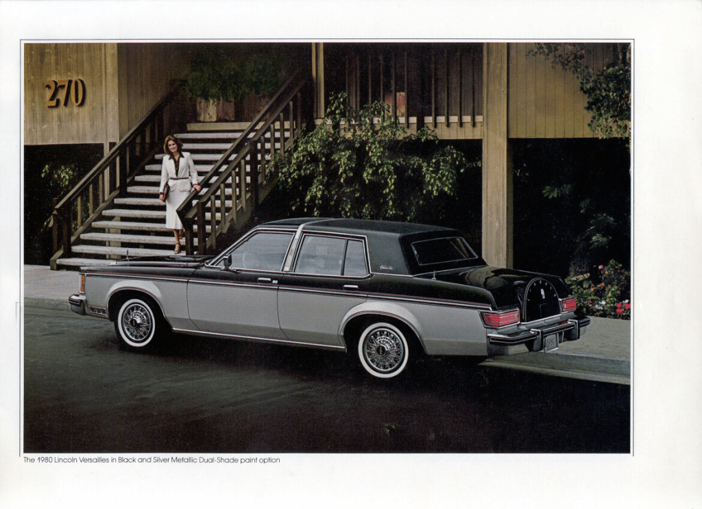 Page from the 1980 Lincoln Versailles brochure