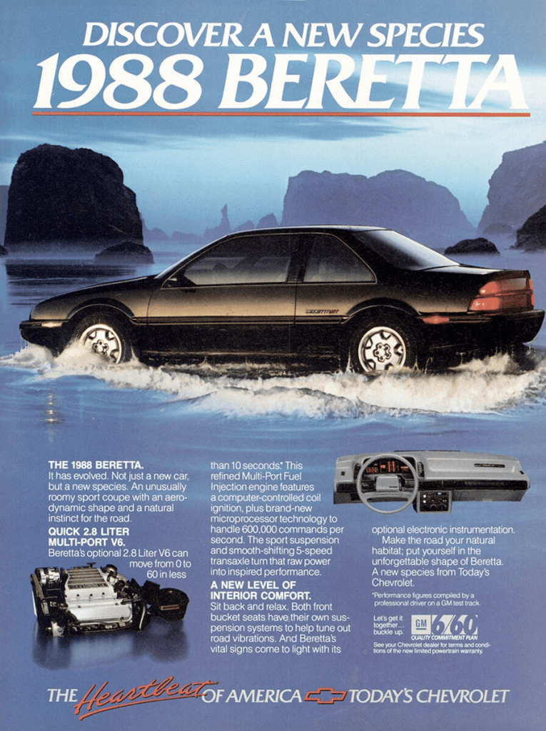 1988 Chevrolet Beretta print advertisement