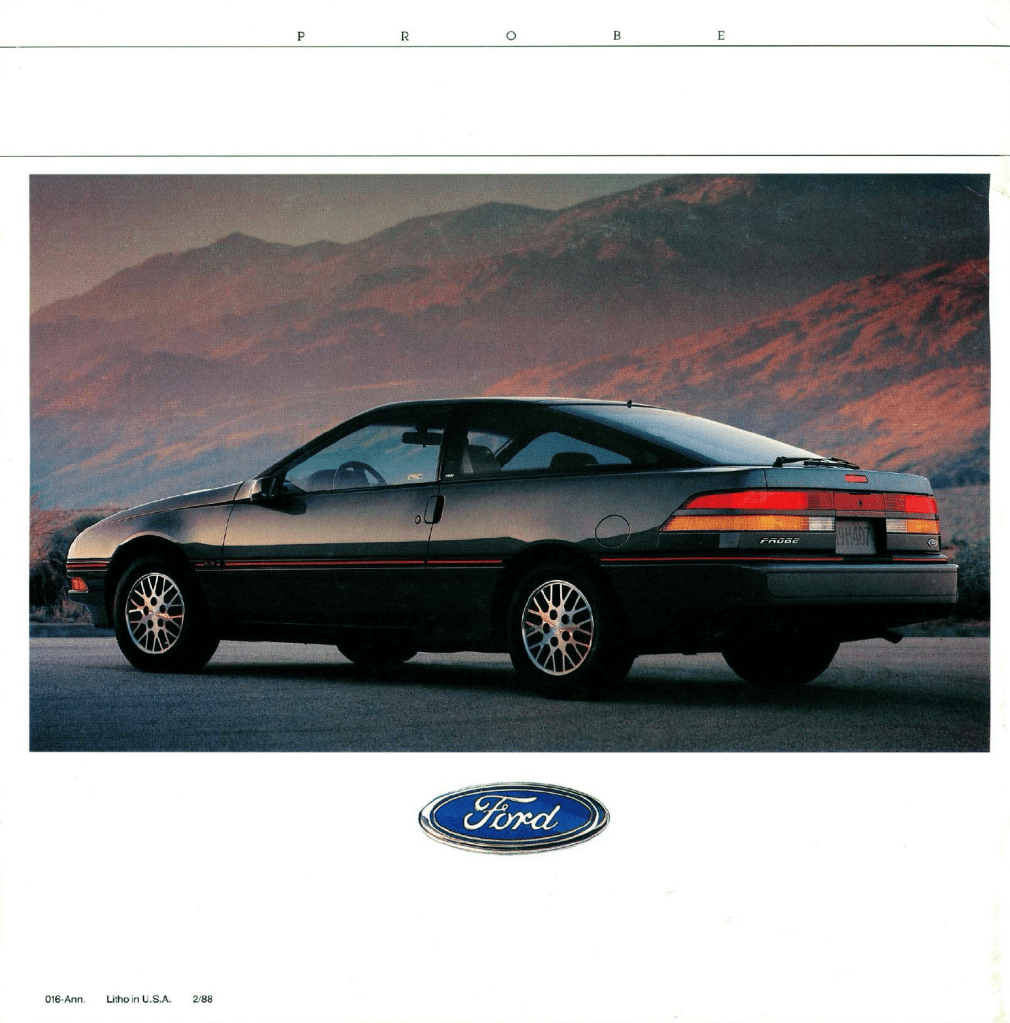 Rear cover of the 1989 Ford Probe brochure