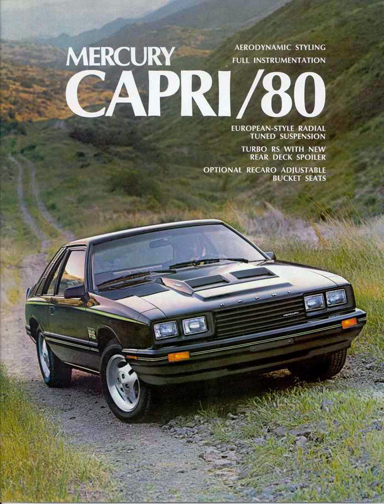 Front cover of the 1980 Mercury Capri brochure