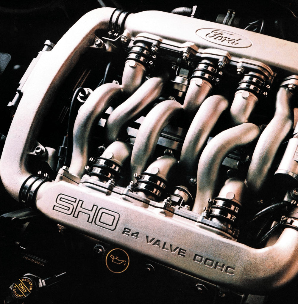 SHO engine photo from the 1989 Ford Taurus brochure